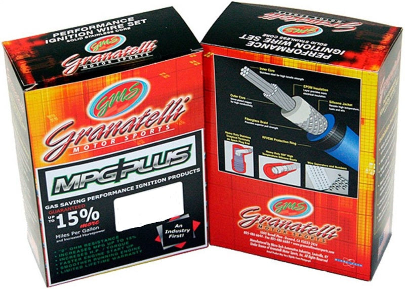 Granatelli 10-14 Ford 6.2L Perf Wire Set w/Inserts/Blue Hi-Temp Jacket/Black Fire Sleeve
