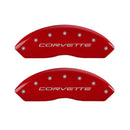 MGP 4 Caliper Covers Engraved Front & Rear C5/Corvette Red finish silver ch