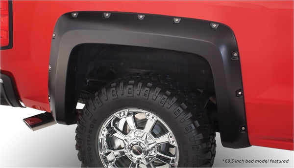 Bushwacker 15-18 Chevy Silverado 2500 HD Fleetside Pocket Style Flares 2pc 78.8/97.8in Bed - Black