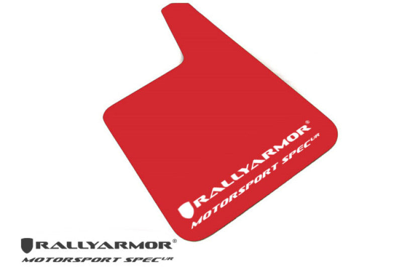 Rally Armor Universal Fitment (no hardware) Motorsport Spec Black Urethane Mud Flap w/ White Logo