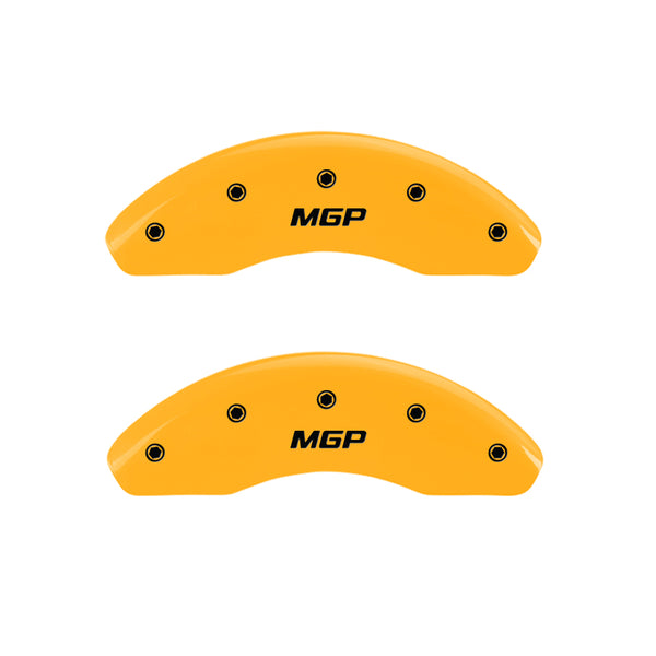 MGP 4 Caliper Covers Engraved Front & Rear MGP Yellow Finish Black Characters 2009 Scion tC