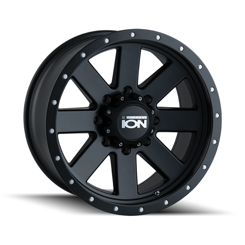 ION Type 134 18x9 / 8x180 BP / 0mm Offset / 124.1mm Hub Matte Black/Black Beadlock Wheel