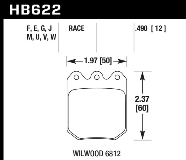 Hawk Wilwood DLS 6812 Blue 9012 Race Brake Pads