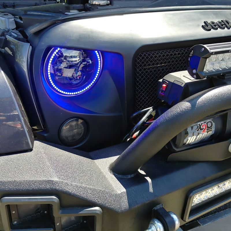 Oracle 7in High Powered LED Headlights - Black Bezel - ColorSHIFT 2.0