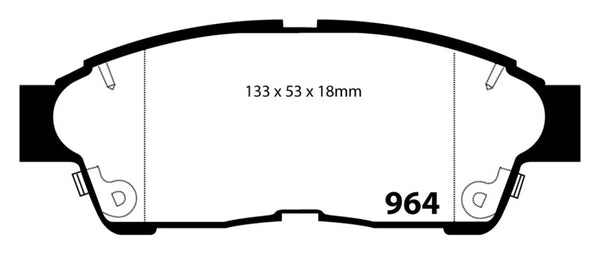 EBC 92-01 Toyota Camry 2.2 Redstuff Front Brake Pads