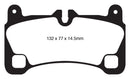 EBC 08-09 Volkswagen Touareg 3.6 (2 holes at bottom of backplate) Redstuff Rear Brake Pads