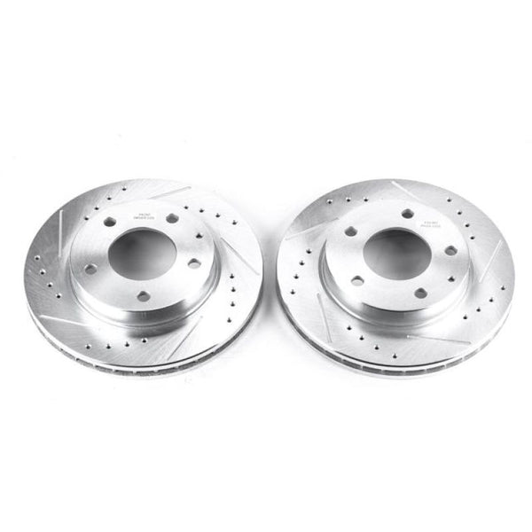 Power Stop 93-97 Ford Probe Front Evolution Drilled & Slotted Rotors - Pair