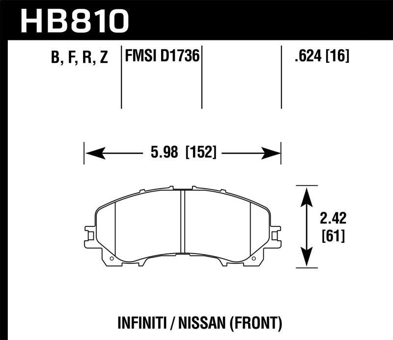 Hawk 14-17 Infiniti Q50 Performance Ceramic Street Front Brake Pads