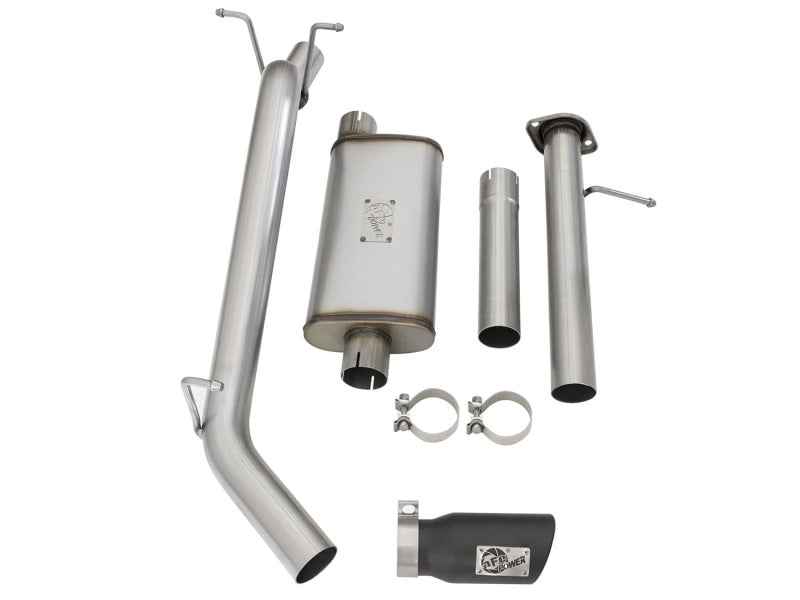 aFe Mach Force-XP Exhaust 3in CB SS 15-17 GM Colorado/Canyon 2.5L/3.6L Side Exit w/ Black Tip