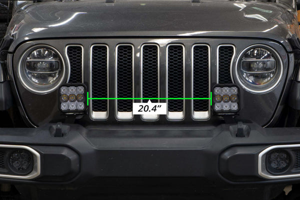 Diode Dynamics 18-21 Jeep JL Wrangler SS5 Bumper LED Pod Light Kit - Yellow Pro Driving