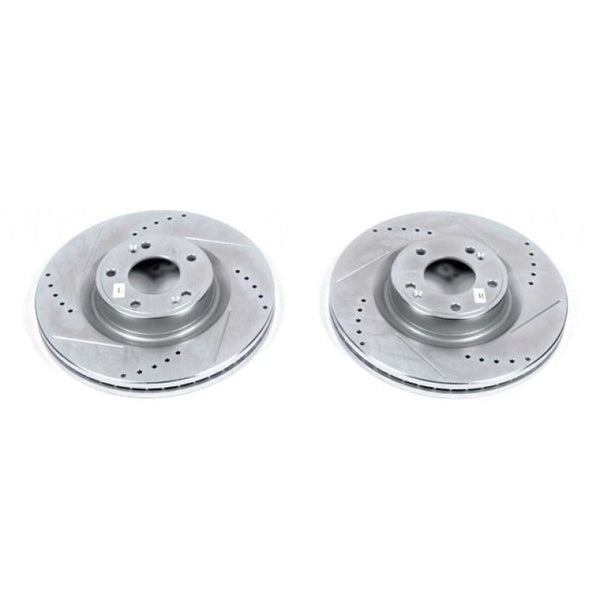 Power Stop 10-16 Hyundai Genesis Coupe Front Evolution Drilled & Slotted Rotors - Pair