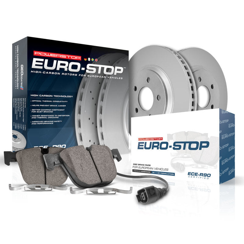 Power Stop 17-18 Mercedes-Benz C300 Front Euro-Stop Brake Kit