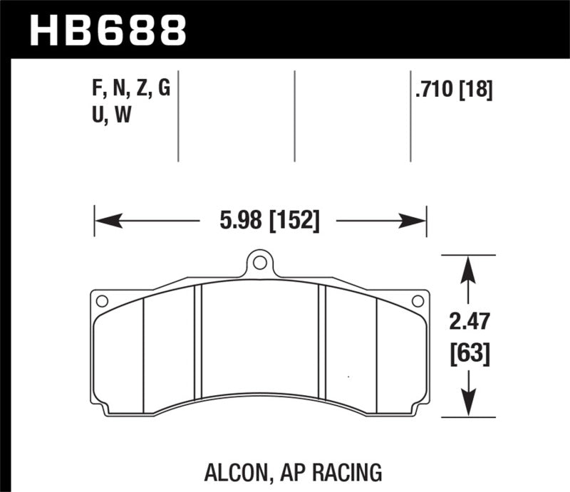 Hawk Alcon / AP Racing / Baer HP Plus Street Brake Pads