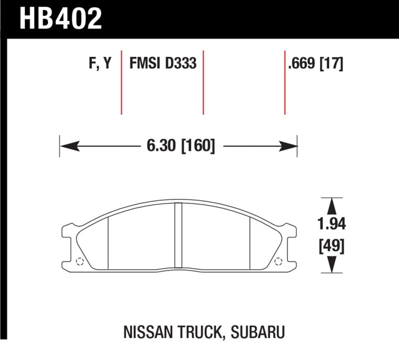 Hawk 87-05 Nissan Pathfinder (Various) / 86-97 PickUp D21 (Various) HPS Street Front Brake Pads