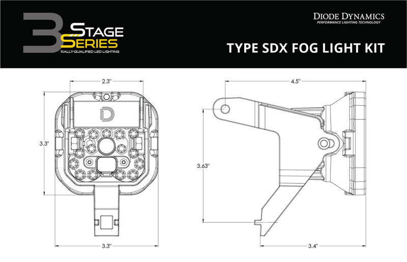 Diode Dynamics SS3 Pro Type SDX Kit ABL - White SAE Fog