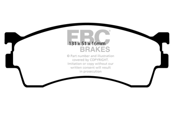 EBC 01-04 Mazda Protege 2.0 (Rear Drums) Greenstuff Front Brake Pads