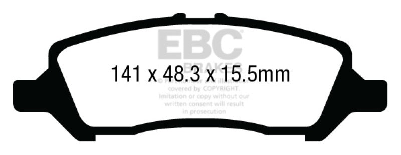 EBC 12+ Dodge Dart 1.4 Turbo Yellowstuff Rear Brake Pads