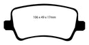 EBC 13-15 Land Rover LR2 2.0 Turbo Ultimax2 Rear Brake Pads