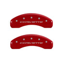 MGP 4 Caliper Covers Engraved Front & Rear C7/Corvette Red finish silver ch
