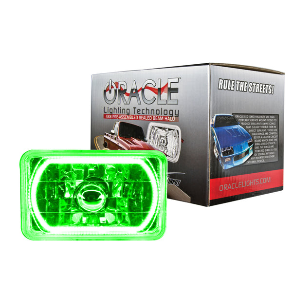 Oracle Pre-Installed Lights 4x6 IN. Sealed Beam - Green Halo