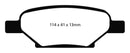 EBC 04-06 Chevrolet Cobalt 2.0 Supercharged Redstuff Rear Brake Pads