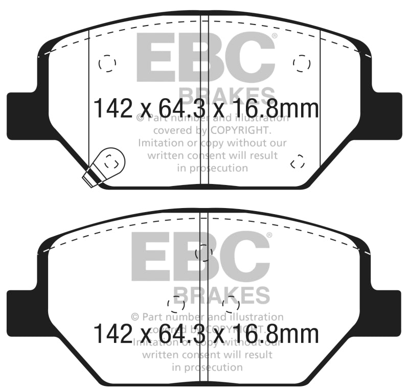 EBC 2015+ Chevrolet Camaro 3.6L Bluestuff Front Brake Pads