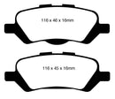 EBC 08+ Toyota Venza 2.7 Greenstuff Rear Brake Pads