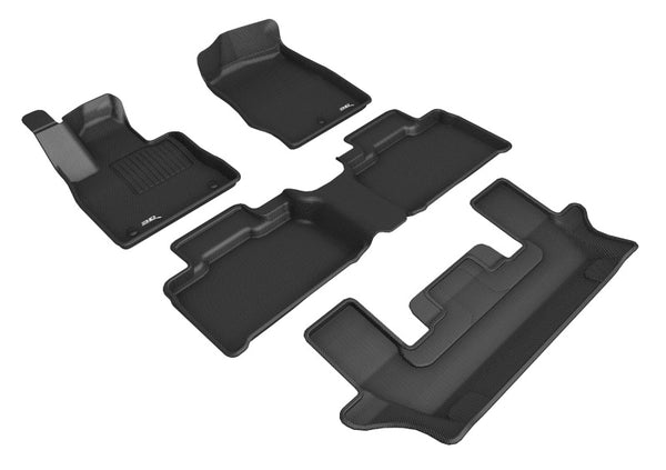 3D MAXpider 2020-2021 Ford Explorer 1st/2nd/3rd Row Floor Mats - Black