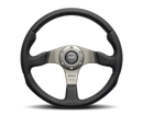 Momo Race Steering Wheel 350 mm - Black Leather/Anth Spokes