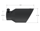 MBRP Universal 4in OD Dual Wall Angled 2.5in Inlet 8in Lgth Exhaust Tip - Black