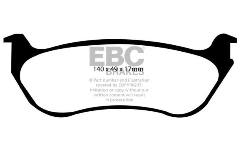 EBC 95-97 Ford Crown Victoria 4.6 (Phenolic PisTons) Redstuff Rear Brake Pads