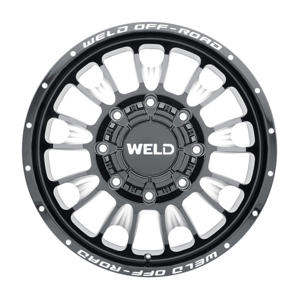 Weld W121 20X8.25 Scorch Front 8X200 ET108 BS8.90 Gloss Black MIL 142.2