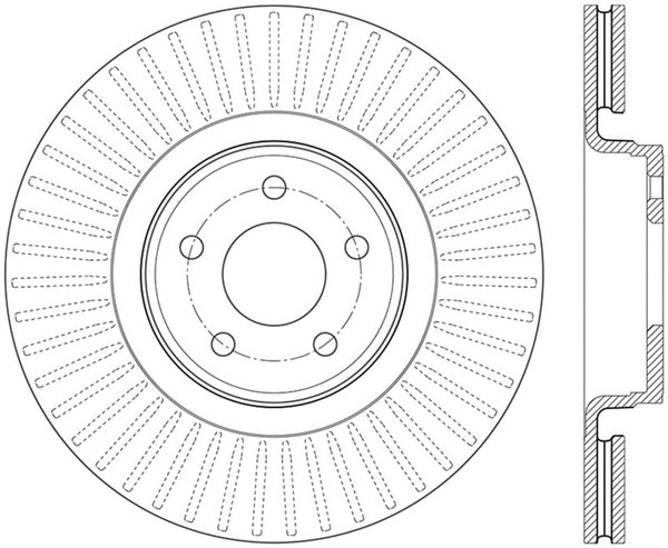 StopTech 14+ Ford Focus ST w/ 335mm Brakes Front Right Slotted & Drilled Rotor