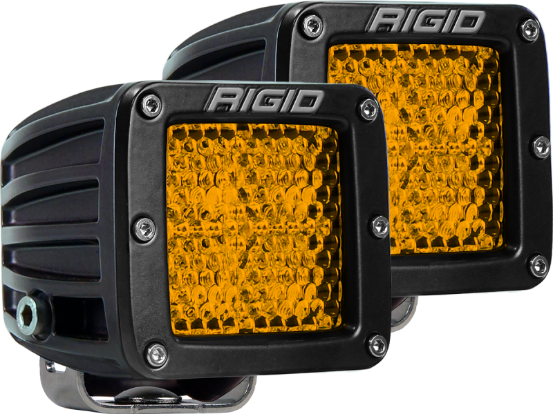 Rigid Industries D-Series - Diffpaired Rear Facing High/Low - Yellow - Pair