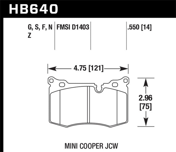 Hawk 09-10 Mini Cooper HPS Street Front Brake Pads