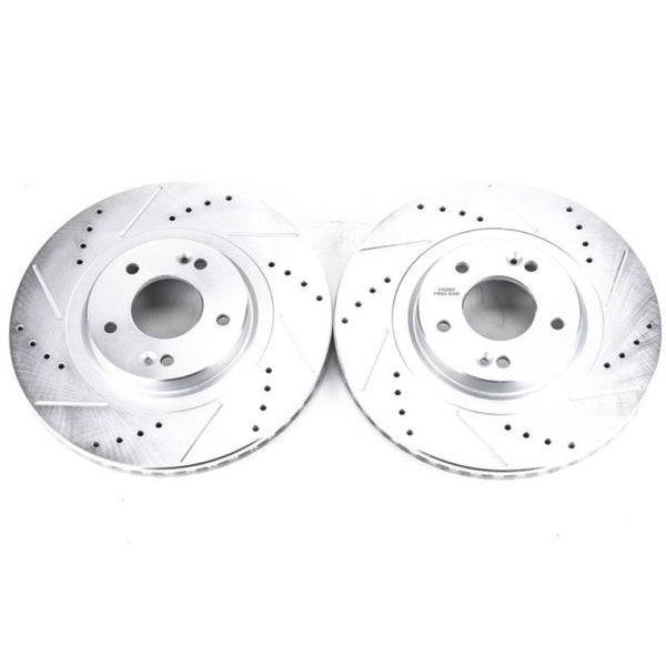 Power Stop 13-18 Hyundai Santa Fe Sport Front Evolution Drilled & Slotted Rotors - Pair