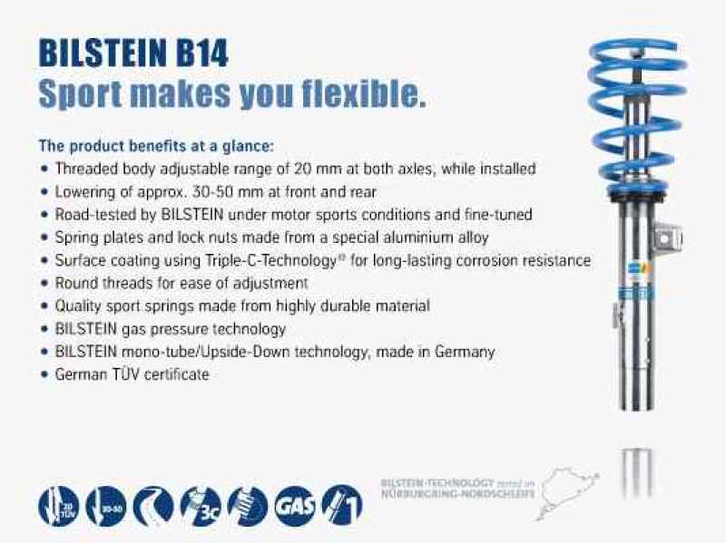 Bilstein B14 2008 Audi TT Quattro Base Front and Rear Suspension Kit