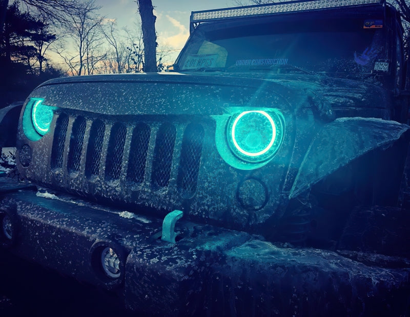 Oracle 7in High Powered LED Headlights - Black Bezel - ColorSHIFT No Controller