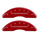 MGP 4 Caliper Covers Engraved Front & Rear Gen 5/Camaro Red finish silver ch