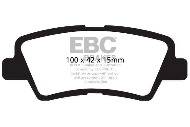 EBC 12 Hyundai Elantra 1.8 Yellowstuff Rear Brake Pads