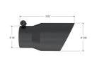 MBRP Tip 3in Round x 4in Inlet OD Dual Walled Angled Black Tip - Fits all 3in Exhausts