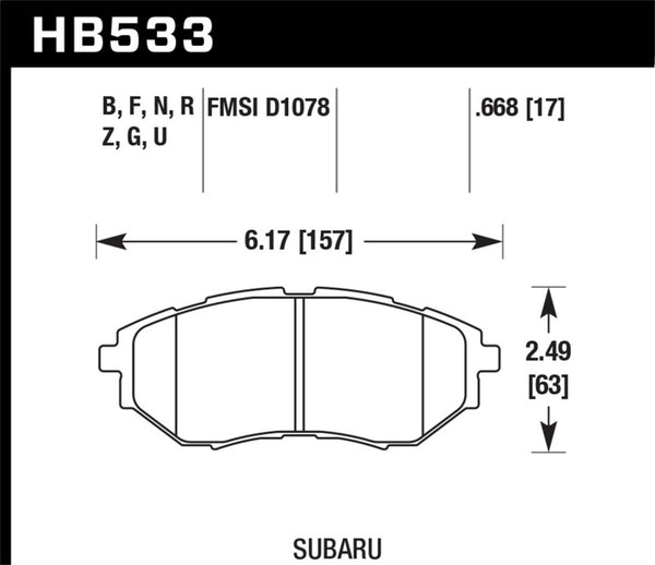 Hawk 05-08 LGT D1078 HP+ Street Front Brake Pads