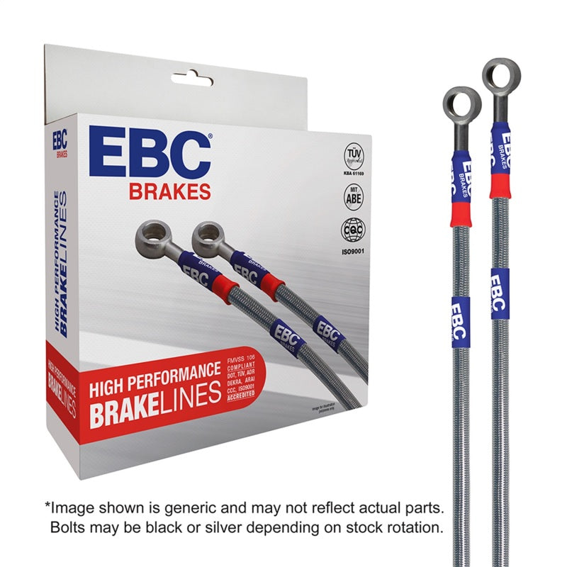 EBC 08-11 Nissan GT-R (R35) 3.8TT (w/Cast Iron Rotors) Stainless Steel Brake Line Kit