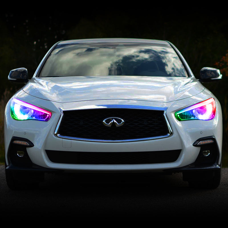 Oracle 14-21 Infiniti Q50 RGB+W Headlight Halo Upgrade Kit - ColorSHIFT w/o Controller