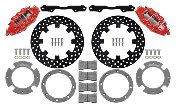 Wilwood 17-21 Can-Am X3RS Red Front Kit 11.25in - Drilled Rotors