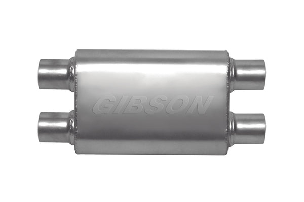 Gibson CFT Superflow Dual/Dual Oval Muffler - 4x9x13in/2.25in Inlet/2.25in Outlet - Stainless