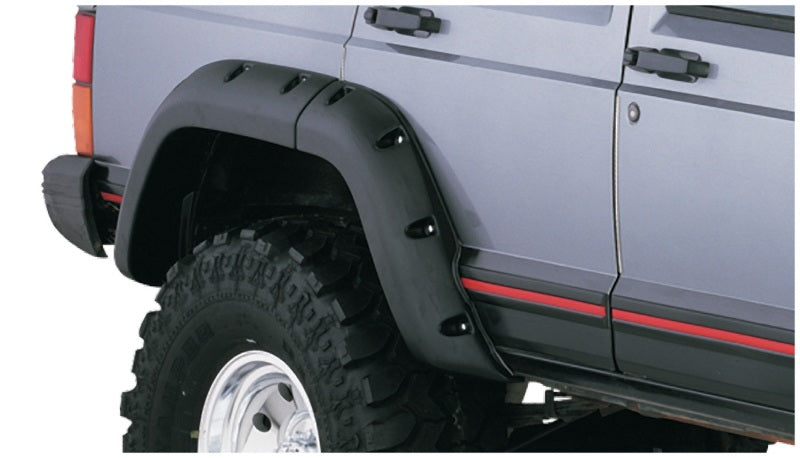 Bushwacker 84-01 Jeep Cherokee Cutout Style Flares 2pc Fits 4-Door Sport Utility Only - Black