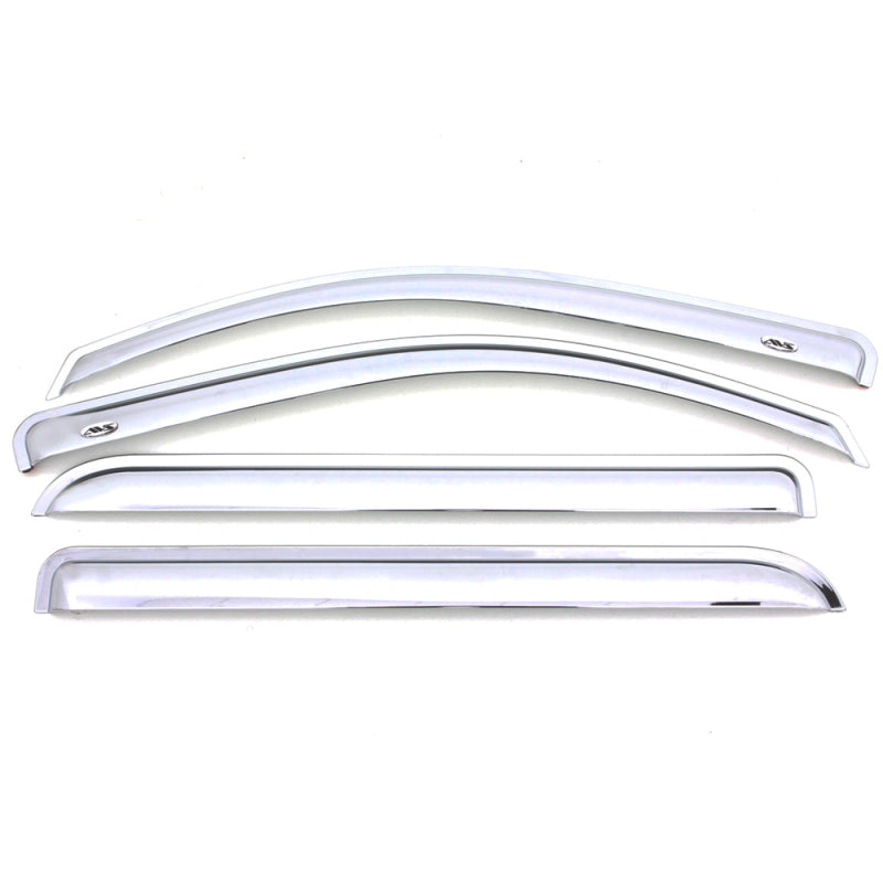 AVS 08-18 Dodge Journey Ventvisor Outside Mount Front & Rear Window Deflectors 4pc - Chrome