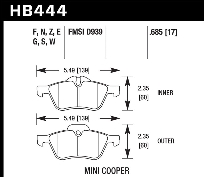 Hawk 02-08 Mini Cooper DTC-30 Race Front Brake Pads