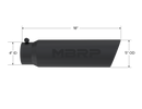 MBRP Universal 5in OD Angled Rolled End 4in Inlet 18in Lgth Black Finish Exhaust Tip